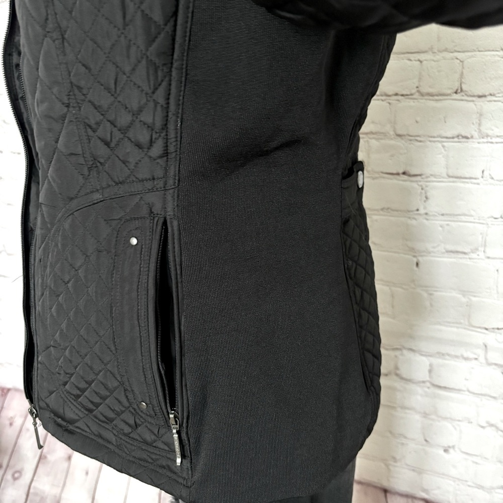 WEATHERPROOF Black Quilted Jacket with Side Stretch Panels--M - Picture 7 of 16